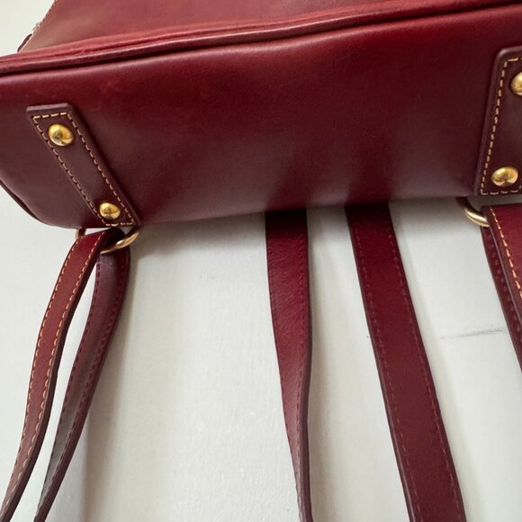 Dooney & Bourke Red Florentine Leather Zip Pod Backpack & Clutch Combo (Used) - Picture 9 of 16